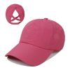 Breathable Mesh Ponytail Baseball Cap; Fashion Casual Sunscreen Adjustable Trucker Cap For Women