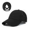 Breathable Mesh Ponytail Baseball Cap; Fashion Casual Sunscreen Adjustable Trucker Cap For Women