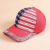 Foreign trade cross-border new summer American version of the tide American flag diamond-studded baseball cap sun hat men and women with the same styl