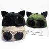 Retro Aviator Hat Glasses Peaked Cap Sunglasses Baseball Cap Hip Hop Mask