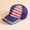 Foreign trade cross-border new summer American version of the tide American flag diamond-studded baseball cap sun hat men and women with the same styl