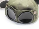 Retro Aviator Hat Glasses Peaked Cap Sunglasses Baseball Cap Hip Hop Mask