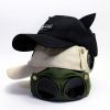Retro Aviator Hat Glasses Peaked Cap Sunglasses Baseball Cap Hip Hop Mask