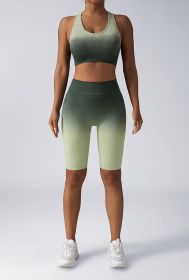 Workout Shorts For Women Seamless Scrunch Butt Lifting High Waisted Yoga Gym Booty Running Short Pants (Option: Green-L)