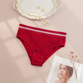 Seamless Underwear Breathable Sexy Women's Seamless (Option: Red-0XL)