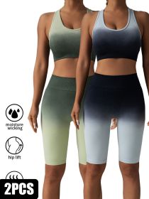 2 Pack Workout Shorts For Women Scrunch Butt Lifting High Waisted Yoga Gym Seamless Booty Biker Shorts (Option: 2PACK1-M)