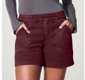Women's High Waist Overalls Casual Pants Cotton And Linen Thin A- Line (Option: Six inch wine red-S)