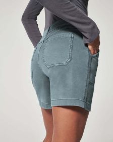 Women's High Waist Overalls Casual Pants Cotton And Linen Thin A- Line (Option: Six inch blue-XL)