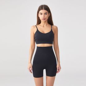 High Top Sports Shaping Pants Plus Size Seamless (Option: Black-XXL)