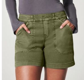 Women's High Waist Overalls Casual Pants Cotton And Linen Thin A- Line (Option: Six inch army green-XL)
